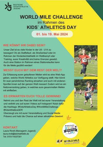 Jetzt mitmachen beim „Kids Athletics Day 2024"!